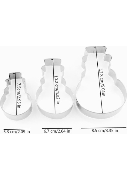 Noel 3 Parça Kek Kurabiye Kalıpları (Yurt Dışından)