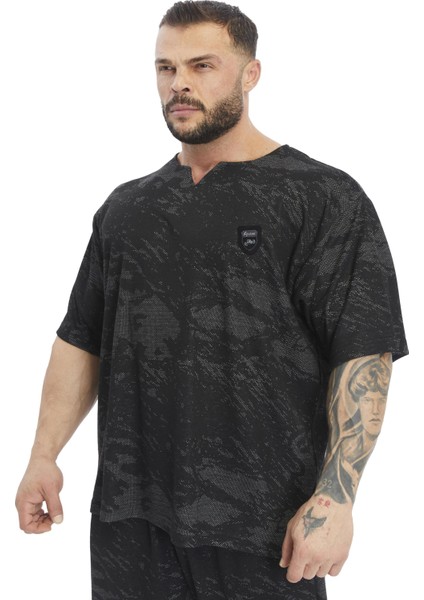 Oversize T-Shirt Teknik Kamuflaj Spor Rag Top Bgsm 3365