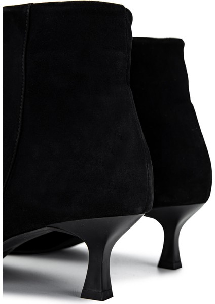 Kadın Deri Siyah Süet Topuklu Bot 1078 02 Bn Bot SK24-25 Sıyah Suet indirimleri