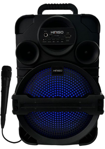 Kimiso QS-1806 Karaoke Mikrofonlu Kablosuz Bluetooth Hoparlör Siyah