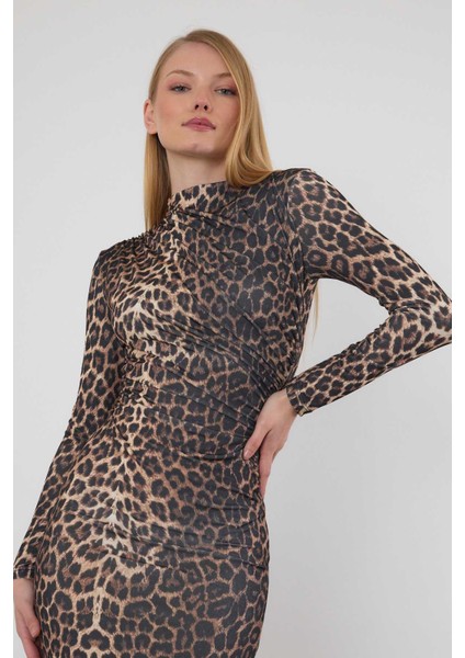 377-1 Leopar Elbise Kahve modelleri