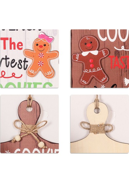 Noel Zencefilli Kurabiye Adam Dekorasyon Ahşap Tabela Süsler (Yurt Dışından) modelleri