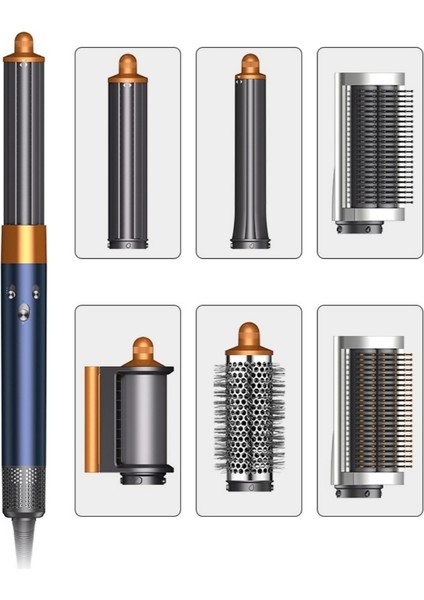 X9 Hair Styler Multi Fonksiyonlu 6in1 Saç Şekillendirici (Mavi)