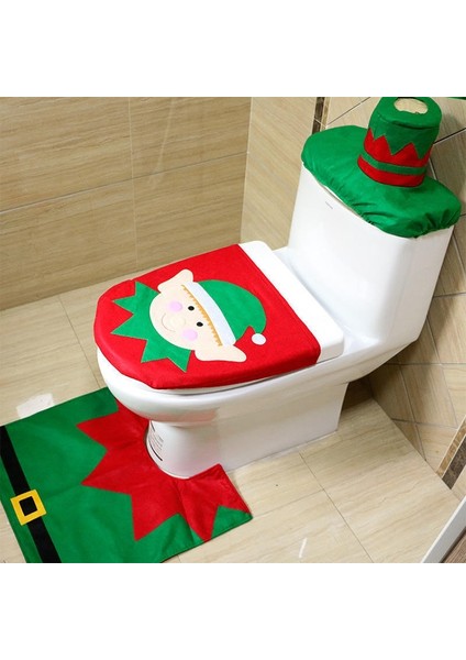 Süslü Noel Dekorasyonu Santa F Tuvalet Kapağı Kapağı (Yurt Dışından)