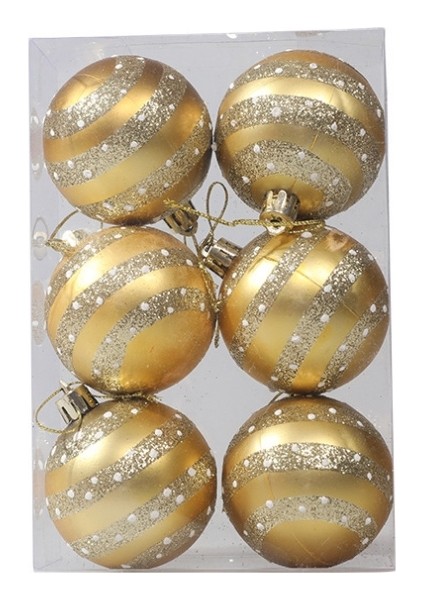 6 Adetpaket 6 cm Boyalı Noel Topu (Yurt Dışından)