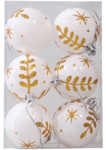 6 Adetpaket 6 cm Boyalı Noel Topu (Yurt Dışından)