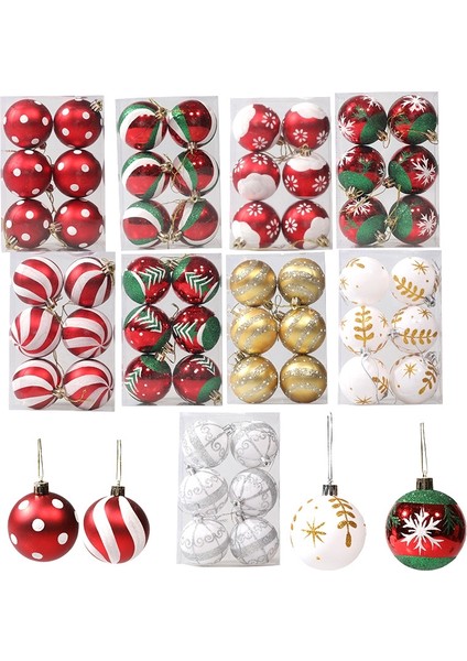6 Adetpaket 6 cm Boyalı Noel Topu (Yurt Dışından)