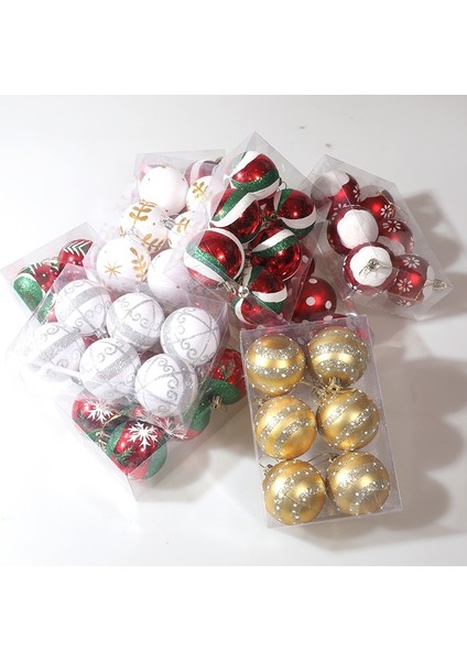 6 Adetpaket 6 cm Boyalı Noel Topu (Yurt Dışından)