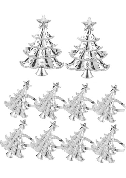 10 Adettorba Noel Ağacı Peçete Halkaları Metal Peçete Toka (Yurt Dışından)