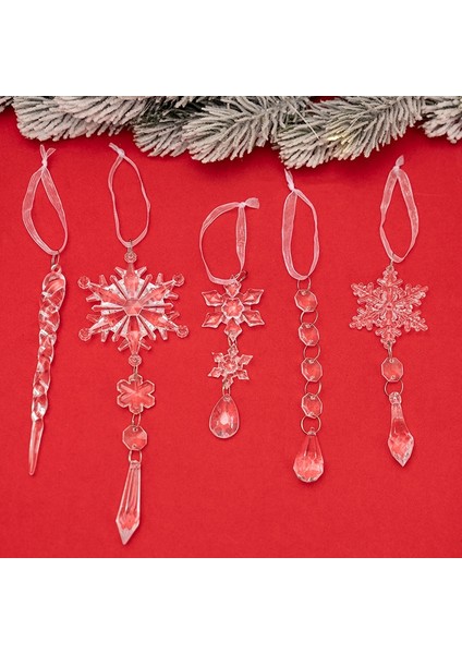 Noel Kar Tanesi Saçağı Kristal Kolye 5 Adettakım (Yurt Dışından) indirimleri