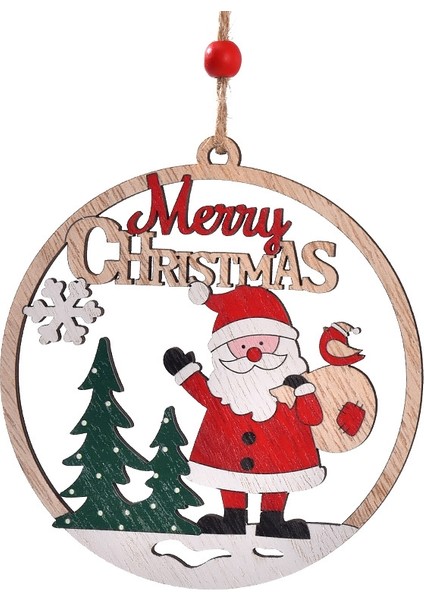 Noel Dekoratif Ahşap Kolye Hediye Noel Baba (Yurt Dışından)