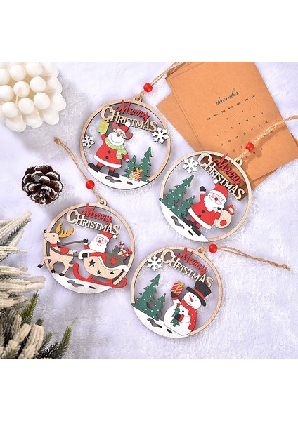 Noel Dekoratif Ahşap Kolye Hediye Noel Baba (Yurt Dışından) fiyatları