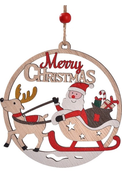 Noel Dekoratif Ahşap Kolye Kızak Noel Baba (Yurt Dışından)