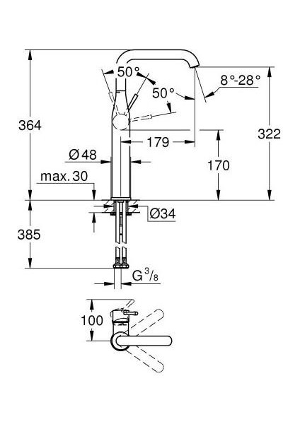 Essence Tek Kumandalı Lavabo Bataryası Xl-Boyut - 24170DC1 modelleri