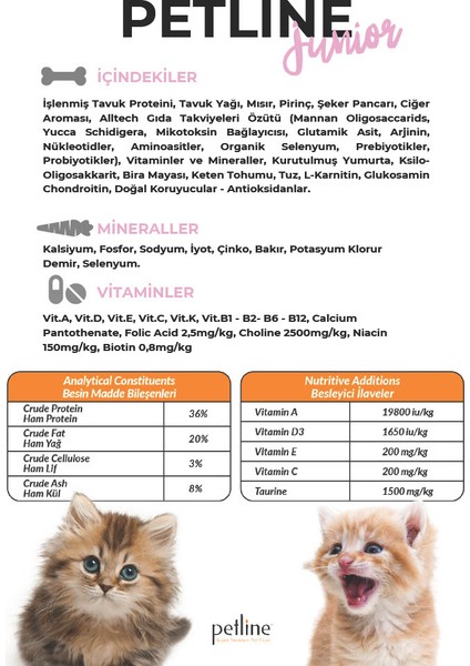 Tavuklu Yavru Kedi Maması 3KG ( 2 x 1,5Kg ) - JUNIOR KITTEN