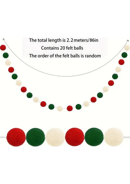 2m Yün Ft Topları Çelenk Noel Ev Dekorasyonu (Yurt Dışından) modelleri