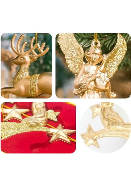 2 Adet Christmasgold Tozu Akrilik Ang Kolye Süsleme Üç Melek (Yurt Dışından)