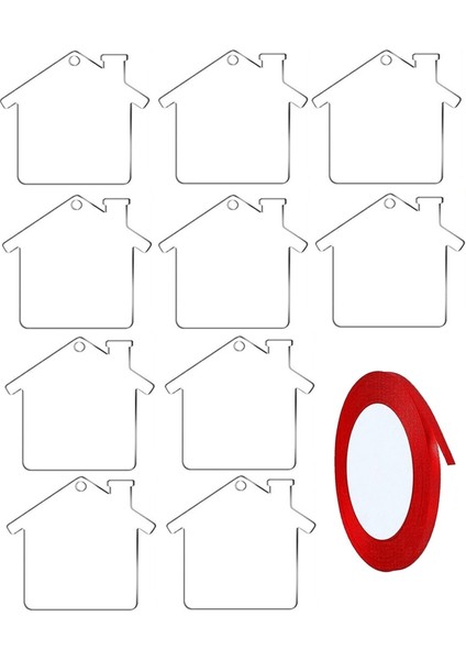 10 Adet Şeffaf Akrilik Noel Dekorasyon Etiketleri Ev (Yurt Dışından)