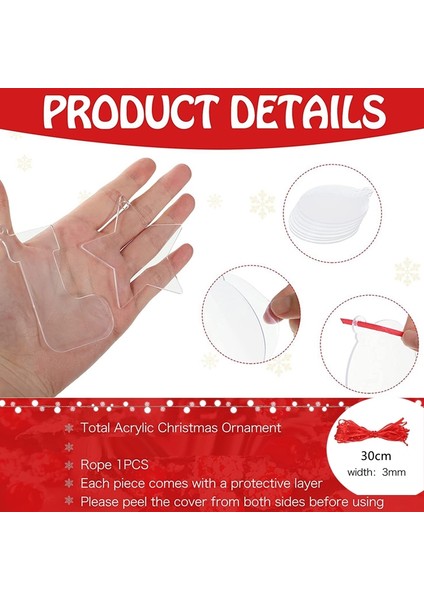 10 Adet Şeffaf Akrilik Noel Dekorasyon Etiketleri Ev (Yurt Dışından) fırsatları