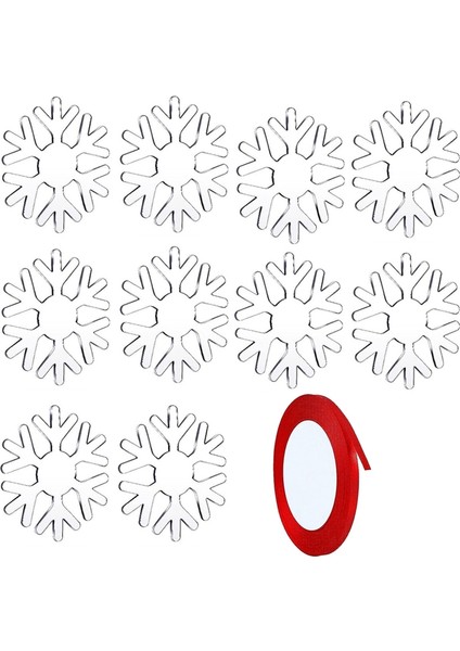 10 Adet Şeffaf Akrilik Noel Dekorasyon Etiketleri Kar Tanesi (Yurt Dışından)