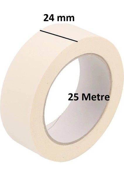 2 Adet Maskeleme Bandı Boya Bandı 24 mm x 25M  Kağıt Bant