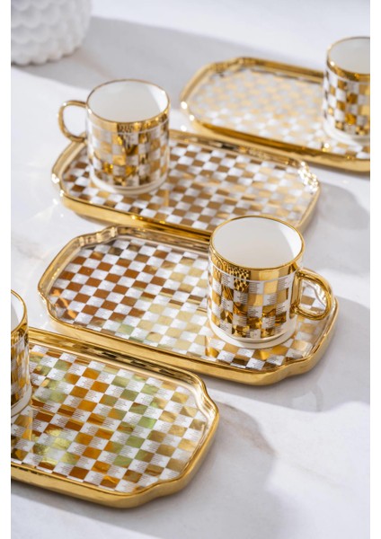 Skye 6 Kişilik Gold Kahve Fincanı Takımı - 90 ml