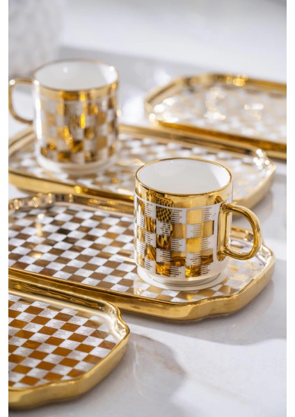 Skye 6 Kişilik Gold Kahve Fincanı Takımı - 90 ml fiyatları
