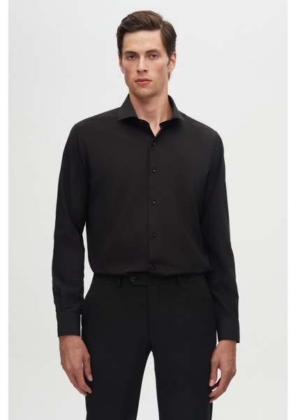 Ds Damat Slim Fit Siyah/beyaz Italyan Yaka Dar Kesim Klasik Kravatlık Uzun Kollu Kolay Ütülenebilir Nefes Alan 2'li Gömlek fiyatları