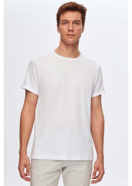 Slim Fit Beyaz 3'lü T-Shirt 4HC14ORTBN533
