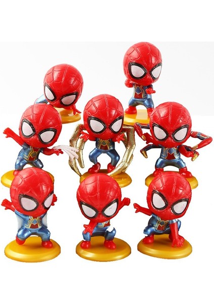 8 Q Versiyonu Örümcek Adam Bebek Modeli Dekorasyon Oyuncak Hediye (Yurt Dışından)