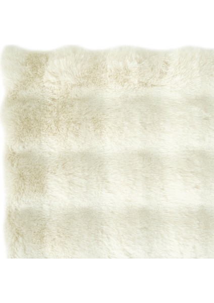 Pretty Krem Yıkanabilir Kabartmalı Yumoş Kaymaz Suni Kürk Halı Tavşan Post Peluş Halı modelleri