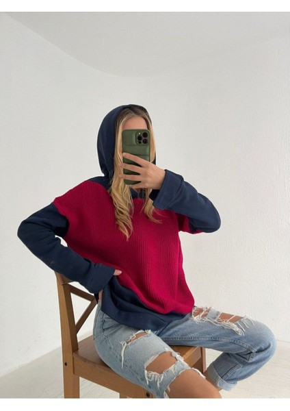 Kadın Kopüşonlu Triko Sweatshirt modelleri