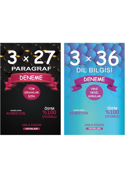 Anla Kazan Tüm Sınavlar Için Paragraf ve Dil Bilgisi Deneme 2li Set Anlakazan Yayınları fiyatları