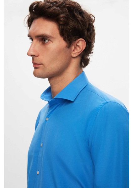 Ds Damat Slim Fit Mavi/açık Mavi Italyan Yaka Dar Kesim Klasik Kravatlık Uzun Kollu Kolay Ütülenebilir Nefes Alan 2'li Gömlek modelleri