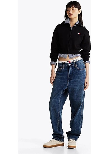 Tommy Jeans Kadın Siyah Fermuarlı Hırka