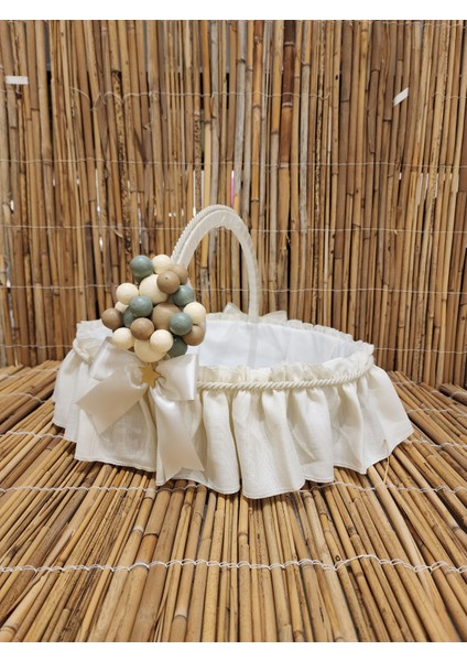 Bebek Kapı Süsü Ledli Bubble Ayıcıklı Ahşap Pano + Takı Yastık + Hediyelik Sepet