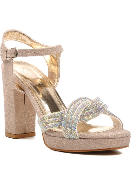 Altın Kadın Abiye Ayakkabı