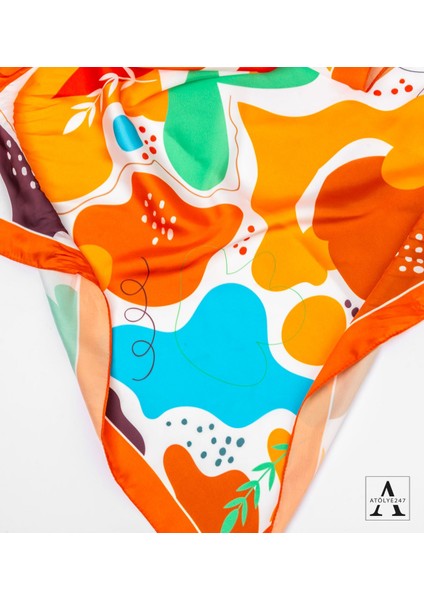 Özel Tasarım Hediye Seti- Turuncu Desenli Fular - Terracota Mum - Sırlı Toprak Kahve-Çay Fincanı - Ahşap Tütsülük - Tütsü modelleri