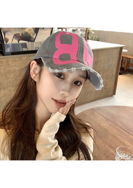 Yeni Vintage Moda Eski Yıkanmış Kot Sivri Şapka Yumuşak Üst Baskılı Mektup Güneş Şapkası Kadınlar Için Seçenek-Haki (Yurt Dışından) fiyatları