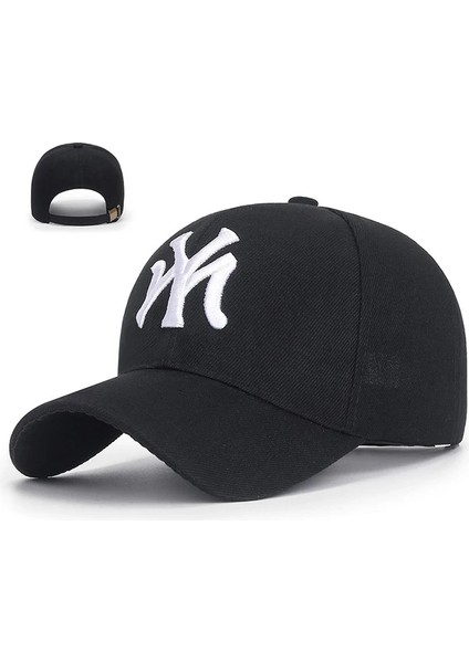 Moda Beyzbol Şapkaları Snapback Şapkalar Ayarlanabilir Açık Hava Spor Şapkaları Hip Hop Şapkaları Trend Düz Renkler - Seçenek Siyah (Yurt Dışından)
