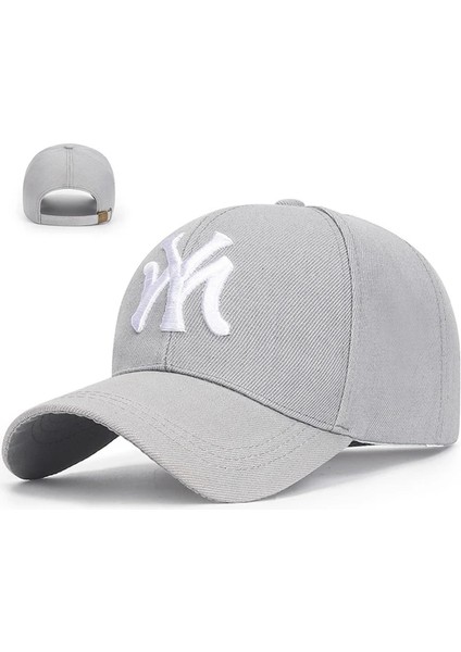 Moda Beyzbol Şapkaları Snapback Şapkalar Ayarlanabilir Açık Hava Spor Şapkaları Hip Hop Şapkaları Trend Düz Renkler - Seçenek Gri (Yurt Dışından)