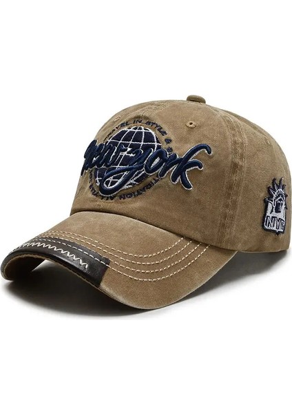 Yeni Eskitilmiş Pamuklu Yıkanmış Beyzbol Şapkası Kore Açık Hava Güneş Koruyucu Şapka Rahat ve Çok Yönlü Sokak Baharı - Seçenek Haki (Yurt Dışından)