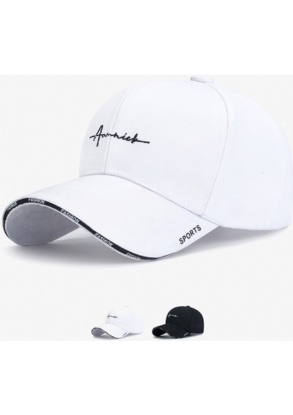 Şapka Kadın Kore Versiyonu Mektup Nakışlı Şapka Beyzbol Şapkası Internet Ünlü Spor Nefes Alabilir Şapka - Seçenek Beyaz - Ayarlanabilir (Yurt Dışından) fiyatları
