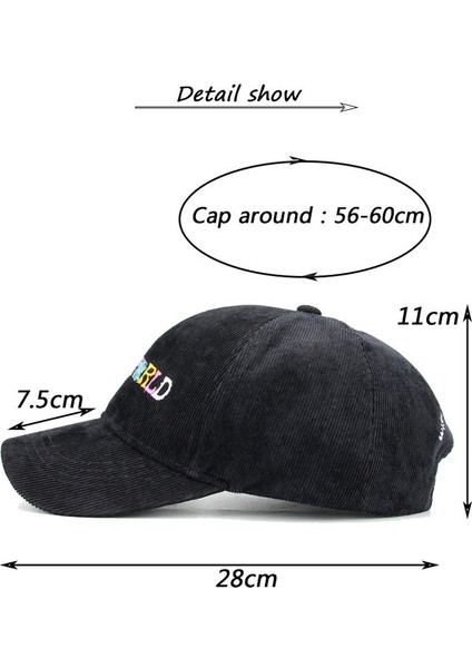 Ilkbahar Sonbahar Kadife Beyzbol Şapkaları Erkek Kadın Vintage Astroworld Harf Işlemeli Şapka Seçenek-Gri (Yurt Dışından) modelleri