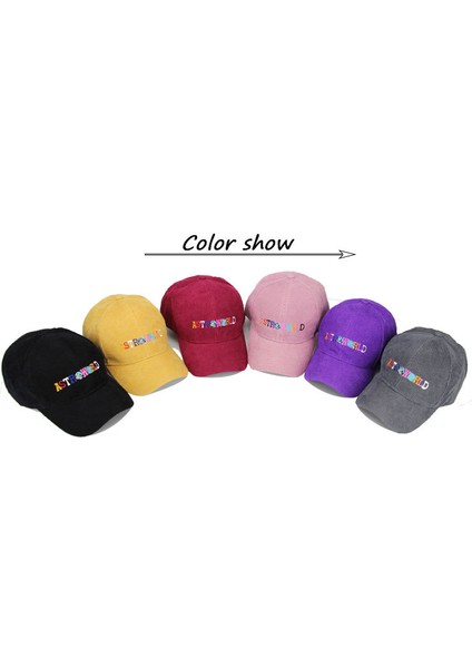 Ilkbahar Sonbahar Kadife Beyzbol Şapkaları Erkek Kadın Vintage Astroworld Harf Işlemeli Şapka Seçenek-Pembe (Yurt Dışından) fiyatları