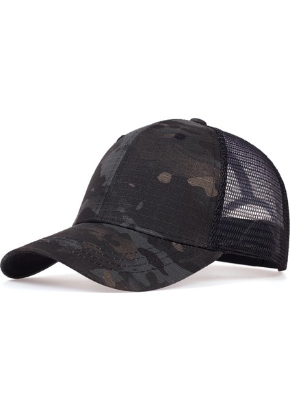 Erkekler Kadınlar Için Mesh Yaz Güneş Şapkası Şapkaları Ayarlanabilir Beyzbol Şapkası Erkek Kamyoncu Şapkaları Kamuflaj Orman Taktik - Seçenek Siyah (Yurt Dışından) indirimleri