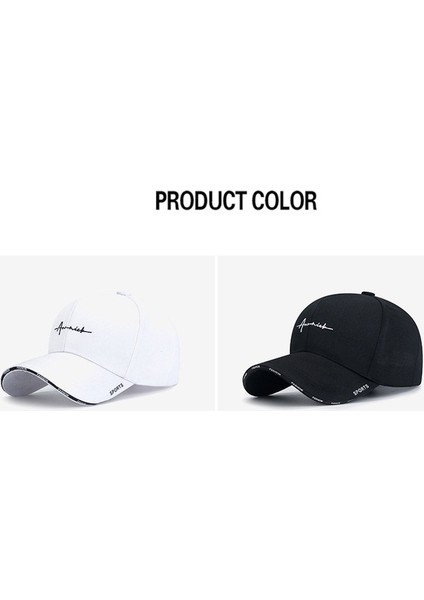 Şapka Kadın Kore Versiyonu Mektup Nakışlı Şapka Beyzbol Şapkası Internet Ünlü Spor Nefes Alabilir Şapka -Seçenek Siyah-Ayarlanabilir (Yurt Dışından) indirimleri