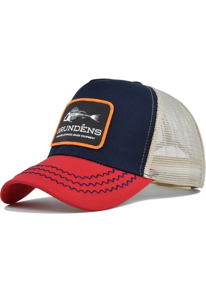 Bahar Erkek Şapkaları Kadınlar Için Beyzbol Şapkaları Yaz Nefes Alabilen Snapback Örgü Şapkalar Balık Yama Işlemeli -Option Navydredy (Yurt Dışından)