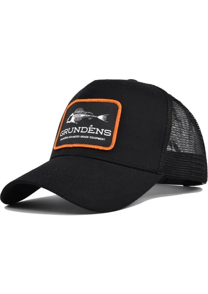 Bahar Erkek Şapkaları Kadınlar Için Beyzbol Şapkaları Yaz Nefes Alabilen Snapback Örgü Şapkalar Balık Yama Işlemeli - Seçenek Siyah (Yurt Dışından)