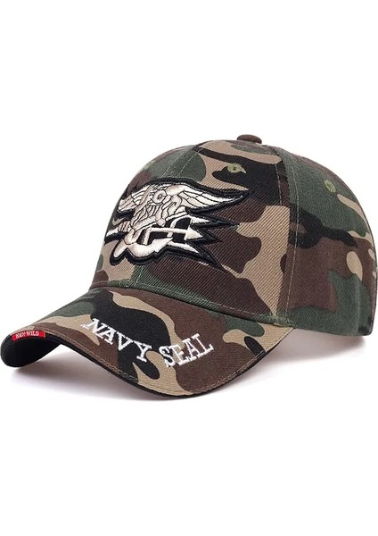 Seal Assault Team Nakışlı Beyzbol Şapkaları Ilkbahar ve Sonbahar Açık Hava Ayarlanabilir Günlük Şapkalar Güneş Kremi - Opsiyon Kamuflaj (Yurt Dışından)